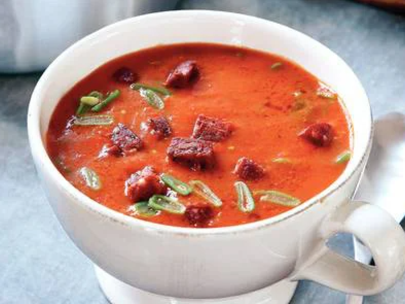 Tomatensoep met chorizo